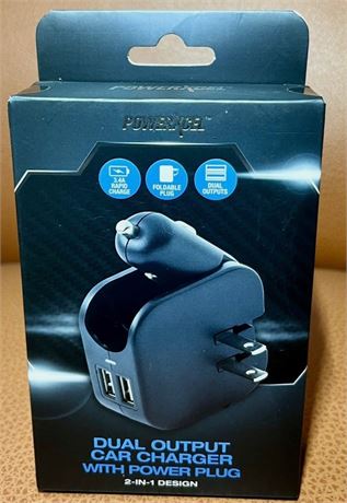 POWERXCEL Dual Output Car Charger with Power Plug