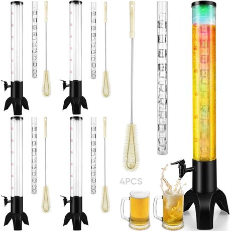 Mimosa Tower, 100oz/3L Mimosa Tower Dispenser with Ice Tube and LED Light,