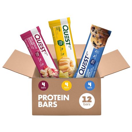 Quest Nutrition Fruit Flavored Variety Pack Protein Bars, High Protein, Low