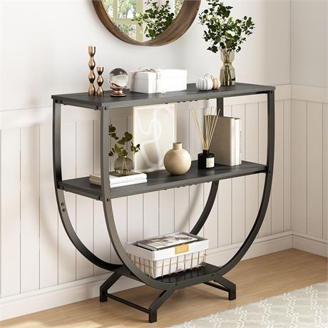 GILLAS 3 Tier Console Tables, 30" Height Entryway Table, Sofa Table Behind