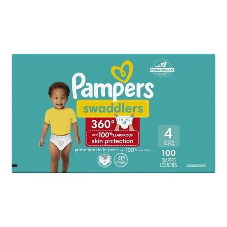 Pampers Swaddlers 360 Pull-On Diapers, Size 4, 100 Count for up to 100%