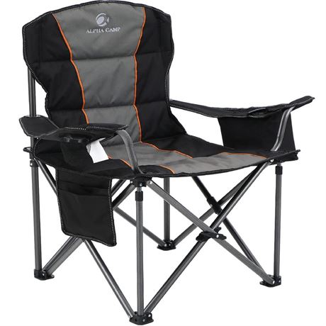 ALPHA CAMP Oversized Camping Folding Chair, Heavy Duty Support 450 LBS Steel