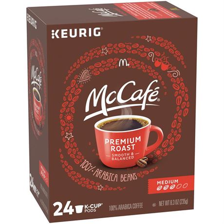 Green Mountain McCafe K-Cup Premium Roast Coffee - Medium - 24/Box 8037