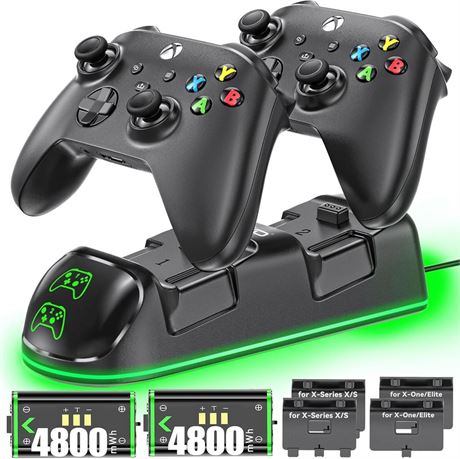 Controller Charger Station for Xbox Series/One X&S/Elite with 2 x 4800 mWh