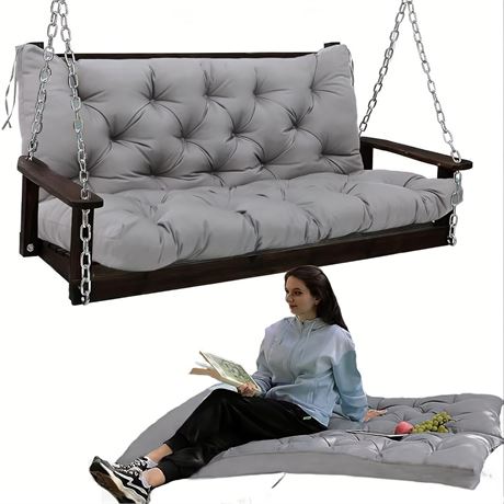 Porch Swing Cushion,2-3 Seater Replacement Thickened Patio Cushion with