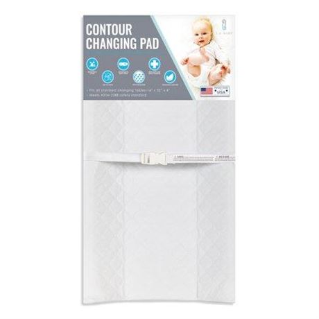LA Baby 2 Sided Contoured Diaper Changing Pad with Easy to Clean Quilted Cover