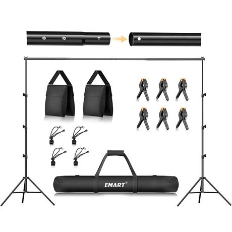 EMART 8.5 x 10 ft Photo Backdrop Stand, Adjustable Photography Muslin