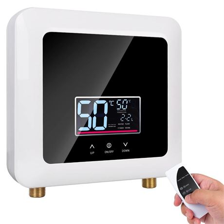 Tankless Water Heater,5500W LED Display/Self Modulating/Point of Use 110V