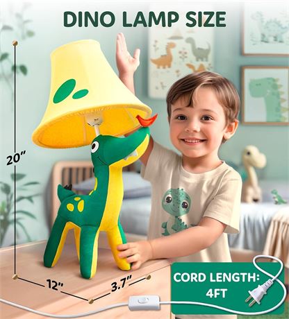 Dinosaur Lamp for Kids’ Room, Kids Lamp for Boys Bedroom — Cute Birthday Gift