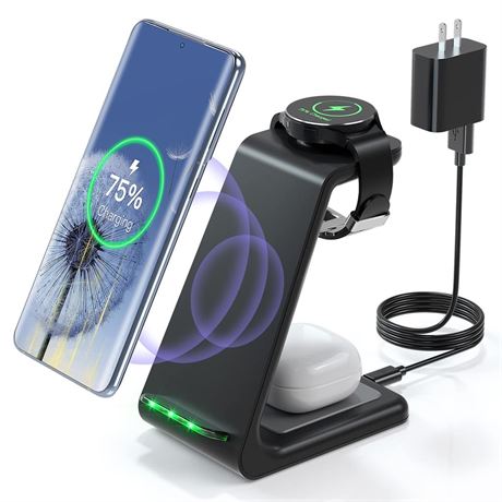 Wireless Charger for Samsung, 3 in 1 Charging Station/Dock for Galaxy