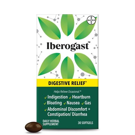 Iberogast Softgels for Occasional Upset Stomach (Indigestion, Bloating, Gas),
