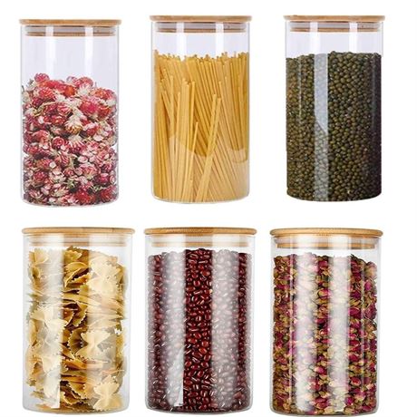 Airtight Glass Storage Canister with Lids, 32oz Food Storage Container Kitchen