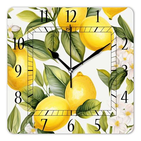 Decorative Wall Clock 12 Inch Silent Square Clocks for Home Living Room