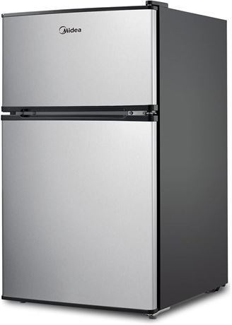 Midea WHD-113FSS1 Compact Refrigerator, 3.1 cu ft, Stainless Steel Stainless