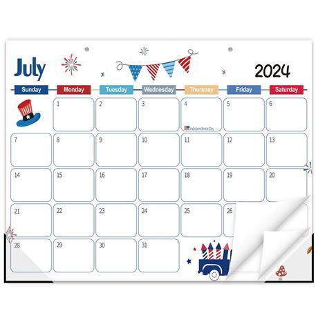 Desk Calendar 2024-11" x 14" Monthly Calendar from Jan. 2024 to Dec. 2024 with