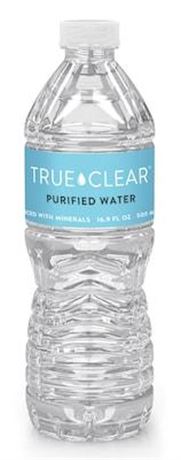 True Clear Purified Bottled Water, 16.9 Oz Bottle, 21 Bottles/carton (