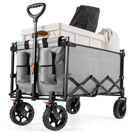 Navatiee Wagon Cart Heavy Duty Foldable, Collapsible Wagon with Smallest