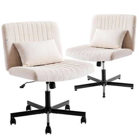 Criss Cross Armless Home Office Chair with Replaceable Wheels/Fixed Base and