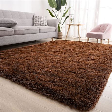 Vafodo Fluffy Bedroom Rug Carpet,5x7 Feet Shaggy Fuzzy Rugs for Bedroom,Soft