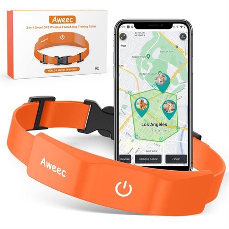 GPS Wireless Dog Fence with Free App, Electric Fence System with Training