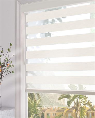 Persilux Room Darkening Zebra Blinds Dual Layer Roller Sheer Shades (30" W X