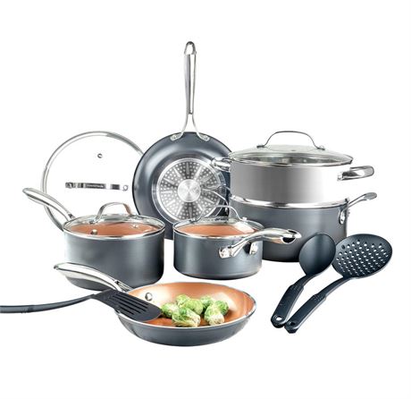 GOTHAM STEEL 15 Pc Ceramic Pots and Pans Set Non Stick, Kitchen Cookware Sets,