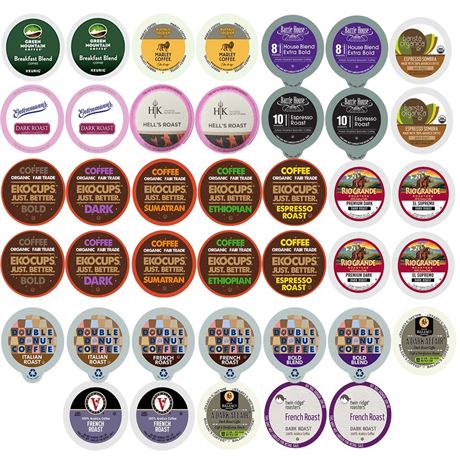 Perfect Samplers 40-Ct Bold and Dark Roast Coffee Single Serve Cups For Keurig