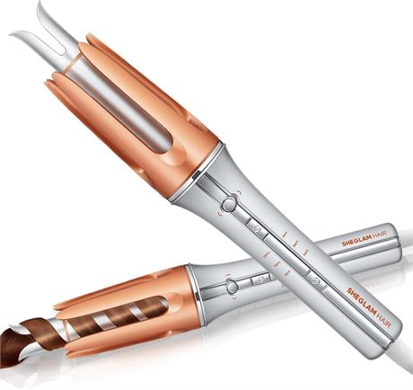 SHEGLAM Automatic Curling Iron 1 inch with 3 Temperatures Fast Heating, 2-Way