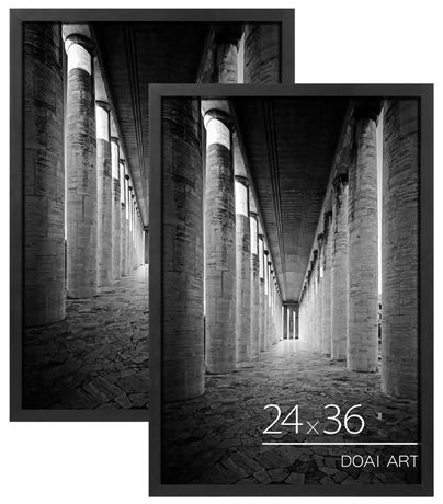 24x36 Poster Frame Black 2 Pack, Poster Frames 24 x 36 inches or 24x36 Picture