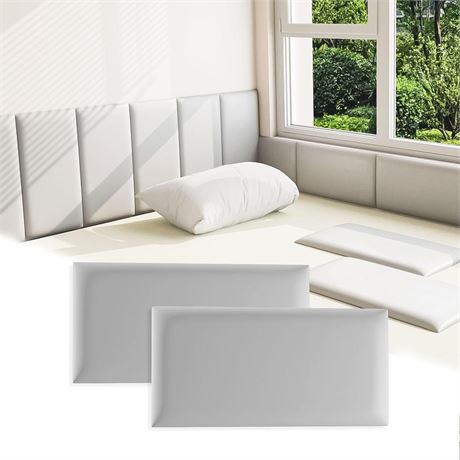 3D Anti-Collision Wall Padding for Kids, Grey Peel and Stick headboard Pack of