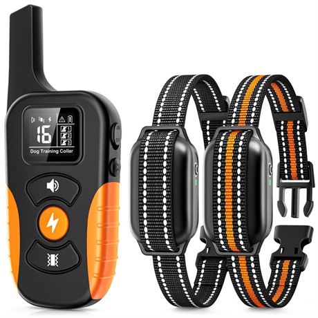 Dog Shock Collar for 2 Dogs (5-120lbs) 3300FT Dog Training Collar with Remote,