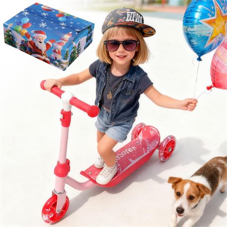 Scooters for Kids 3-5: 3-Wheel Light Up Scooter with Flexible Steer &