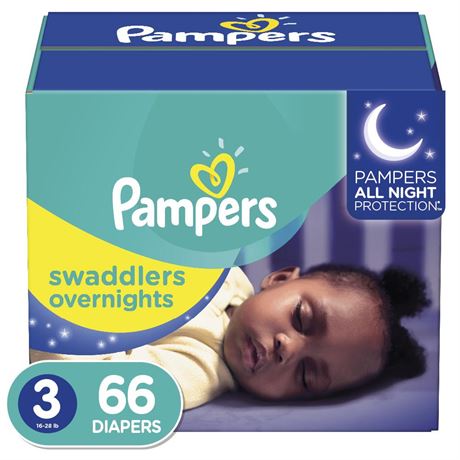 Pampers Swaddlers Overnights Diapers Super Pack - Size 3 - 66ct