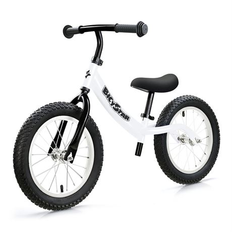 bicystar 14 Inch Toddler Balance Bike for 3-6 Year Old, Real Rubber Air Tires,