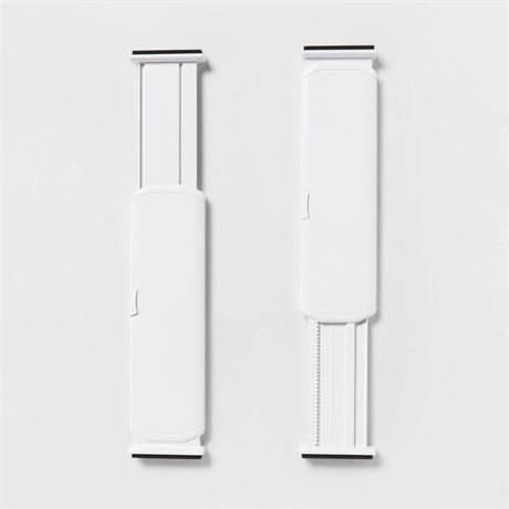 Set of 2 Plastic Drawer Dividers White - Brightroom™