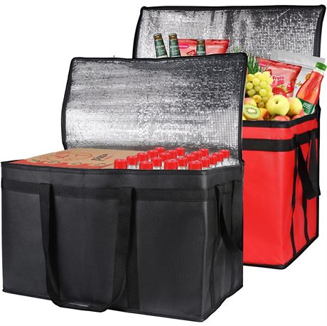 Bodaon 2-Pack Insulated Food Delivery Bag, XXX-Large Meal Grocery Tote