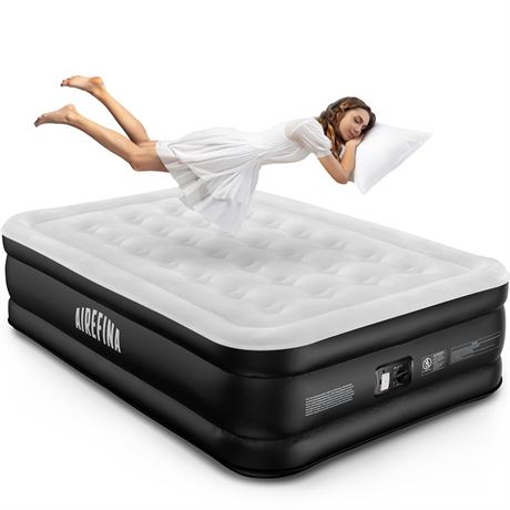 Airefina Air Mattress Full with Built in Pump, 18" Comfort Blow Up Mattress