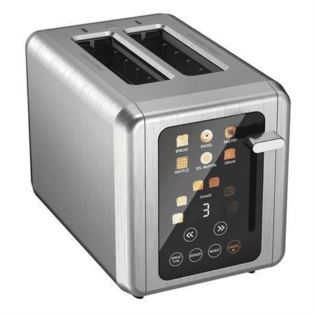 WHALL ULTRA WHALLULTRA Touchscreen Toaster 2 Slice, Stainless Steel, 1.5 " Wide