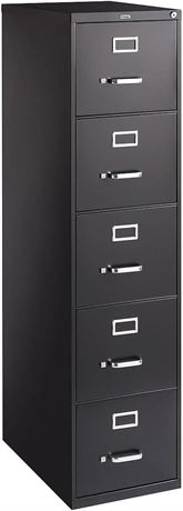 STAPLES 368568 Commercial 5 File Drawer Vertical File Cabinet Black LTR 26.5" D