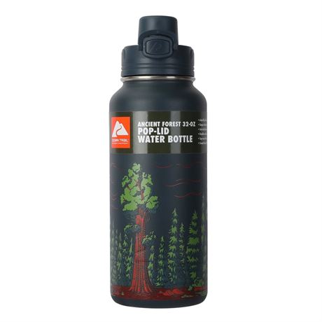 Ozark Trail 32 oz Chug Tritan Water Bottle, Ancient Forest, BPA-Free Reusable
