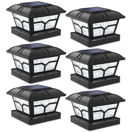 SIEDiNLAR Solar Post Cap Lights Outdoor 2 Color Modes 8 LEDs for 4x4 5x5 6x6