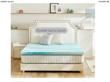 GIANNA Memory Foam Mattress Topper, 4 Inch Gel Infused Memory Foam, Cooling and