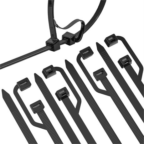 27 Inch Black Cable Zip Ties Heavy Duty (50 Pack), Premium Plastic Wire Ties