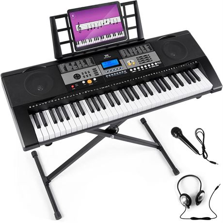 MUSTAR Piano Keyboard, 61 Key Keyboard Piano Electric Piano with Stand, Touch