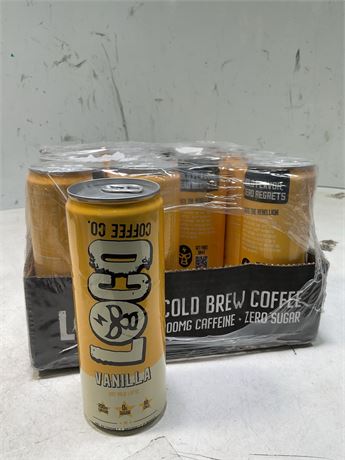 Loco Coffee Oat Milk Latte Cold Brew Coffee [Vanilla Honey] 11 Ounce Can, 12