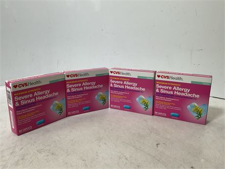 CVS Maximum Strength Severe Allergy & Sinus Headache Acetaminophen Tablets, 20