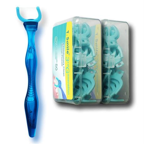 Evolutionary Clean Dental Flossers, Kit of Refills Plus Mid-Length Handle (1