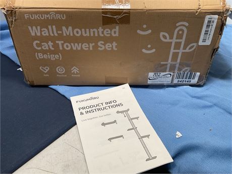 FUKUMARU Wall-Mounted Cat Tree for Small & Medium Cats, 5-Tier Tall Cat