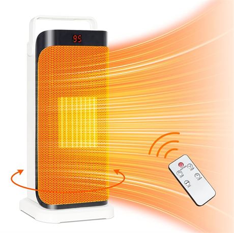 Space Heater - 1500W Portable Electric Heater with Remote, Fast Heating Ceramic