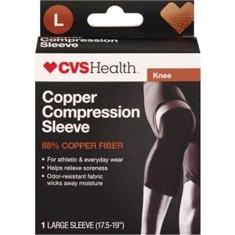 CVS Knee Copper Compression Sleeve, Large